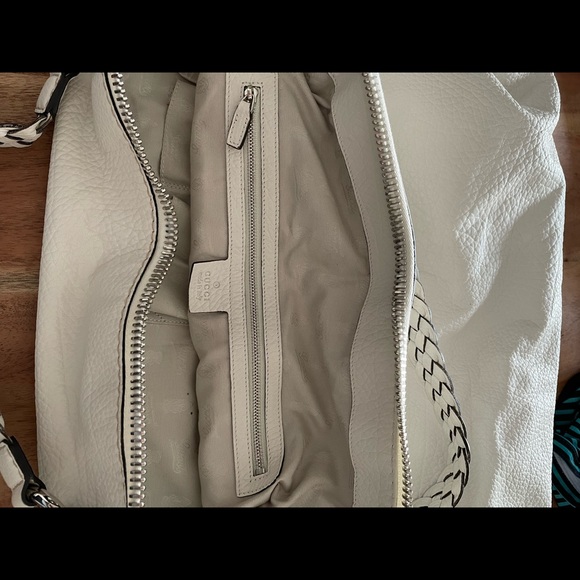 Authentic Gucci Leather Bamboo Large Shoulder Bag Cream - Picture 3 of 5